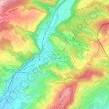 Carte topographique Degernau, altitude, relief