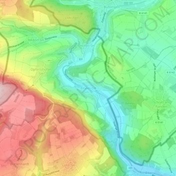 Carte topographique Bibern SH, altitude, relief