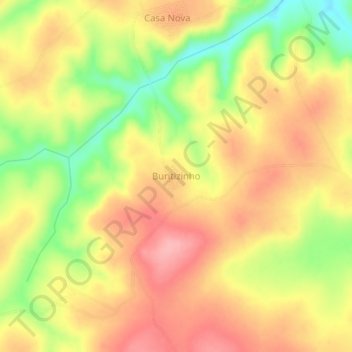 Carte topographique Buritizinho, altitude, relief