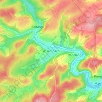 Carte topographique Wisembach, altitude, relief