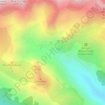 Carte topographique Pietramula, altitude, relief