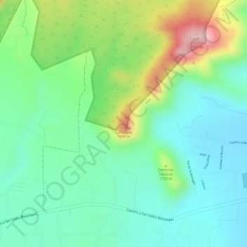 Carte topographique Cerro la Campana, altitude, relief