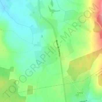 Carte topographique Thouez, altitude, relief