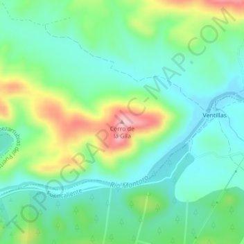 Carte topographique Cerro de la Gila, altitude, relief