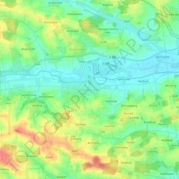Carte topographique Moosen (Vils), altitude, relief