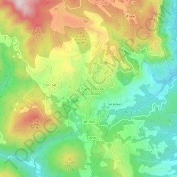 Carte topographique la Quintana, altitude, relief