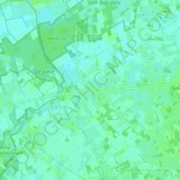Carte topographique Zwaanaarde, altitude, relief