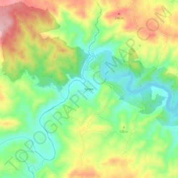 Carte topographique Fortes, altitude, relief