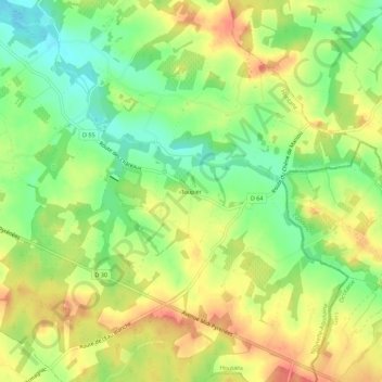 Carte topographique Toupier, altitude, relief