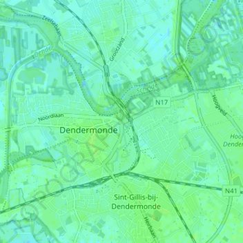 Carte topographique Mechelse Poort, altitude, relief