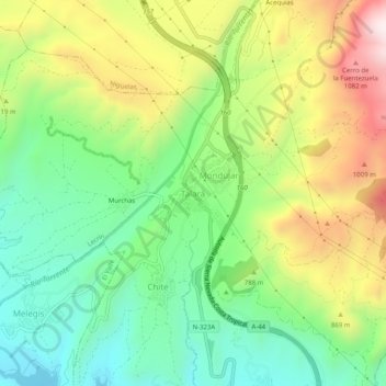 Carte topographique Talará, altitude, relief