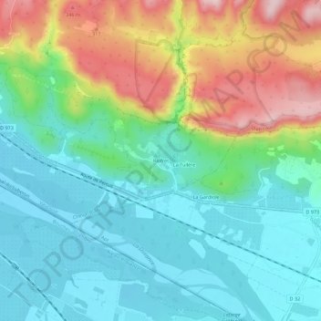Carte topographique Riofret, altitude, relief