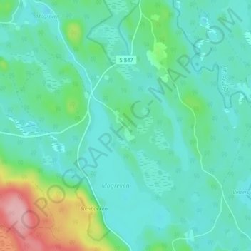 Carte topographique Klockartorpet, altitude, relief