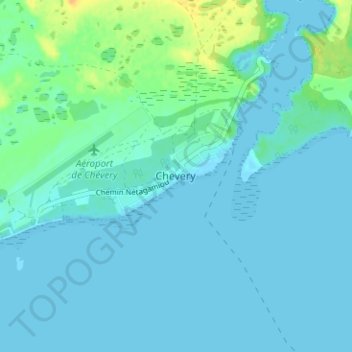 Carte topographique Chevery, altitude, relief