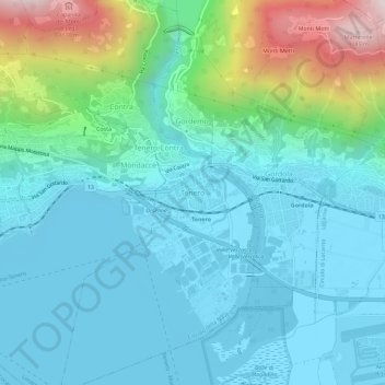 Carte topographique Tenero, altitude, relief