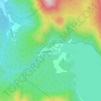 Carte topographique Puerto Fuy, altitude, relief