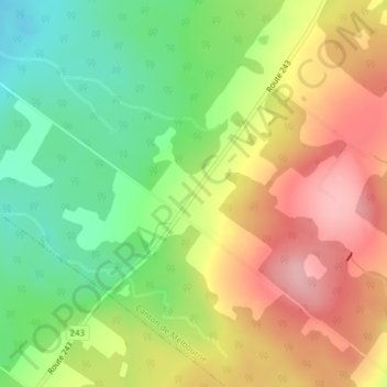 Carte topographique Melbourne Ridge, altitude, relief