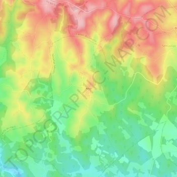 Carte topographique Artix, altitude, relief