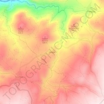 Carte topographique Viduedo, altitude, relief