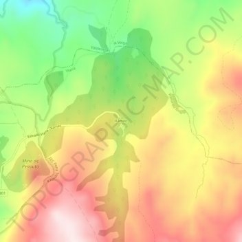 Carte topographique Ramilo, altitude, relief