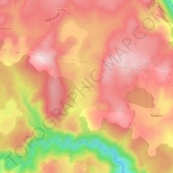 Carte topographique Le Salze, altitude, relief