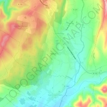 Carte topographique Bayssac, altitude, relief