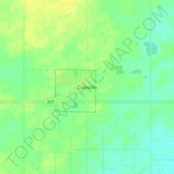 Carte topographique Coleville, altitude, relief