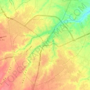 Carte topographique Médenine, altitude, relief