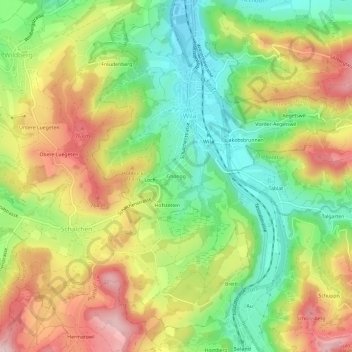 Carte topographique Ghöngg, altitude, relief