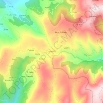 Carte topographique Foilebar, altitude, relief