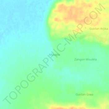 Carte topographique Mouléla, altitude, relief