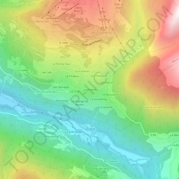 Carte topographique Le Villaret, altitude, relief
