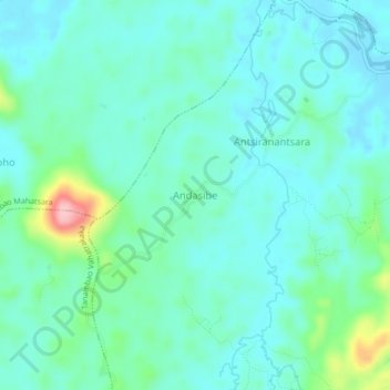 Carte topographique Andasibe, altitude, relief
