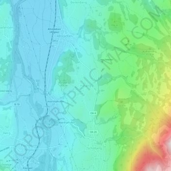 Carte topographique Hinang, altitude, relief