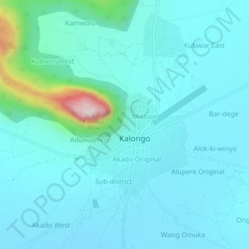 Carte topographique Oret, altitude, relief
