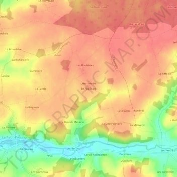 Carte topographique Le Puy Mary, altitude, relief