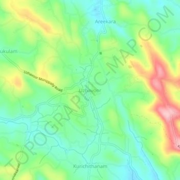 Carte topographique Uzhavoor, altitude, relief