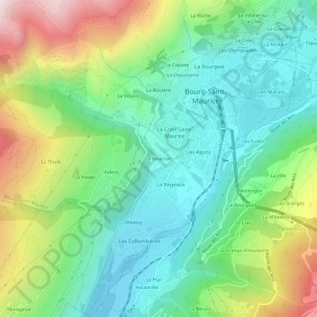 Carte topographique Le Reverset, altitude, relief