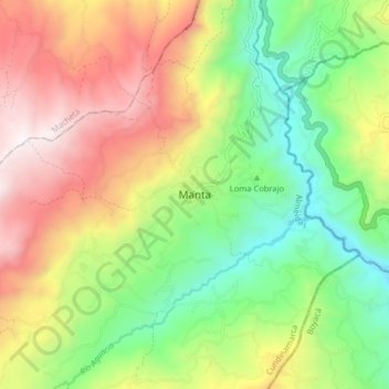 Carte topographique Manta, altitude, relief