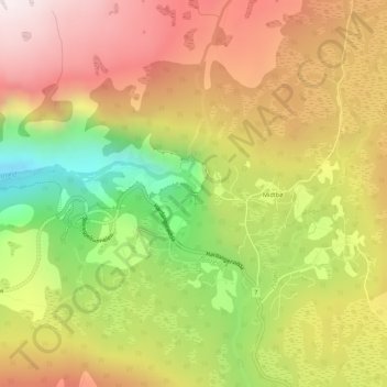 Carte topographique Voringfossen view pt., altitude, relief