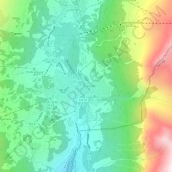 Carte topographique Lenzerheide, altitude, relief