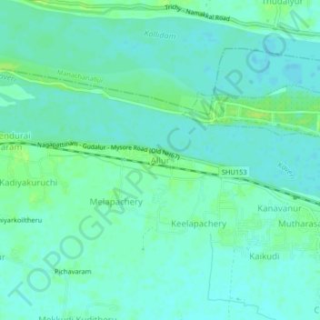 Carte topographique Allur, altitude, relief