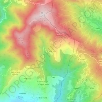 Carte topographique Bruscarolo, altitude, relief