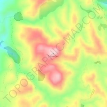 Carte topographique Snowden, altitude, relief