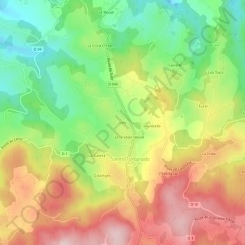 Carte topographique Leix, altitude, relief
