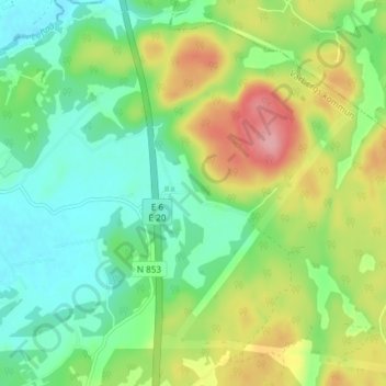 Carte topographique Stråvalla, altitude, relief