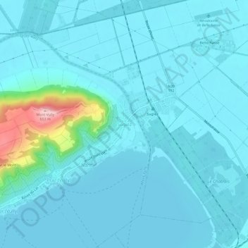 Carte topographique Sugiez, altitude, relief