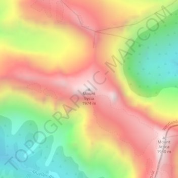 Carte topographique Mount Lycia, altitude, relief