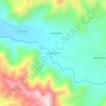 Carte topographique Condorarma, altitude, relief