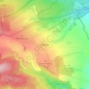 Carte topographique Craula, altitude, relief